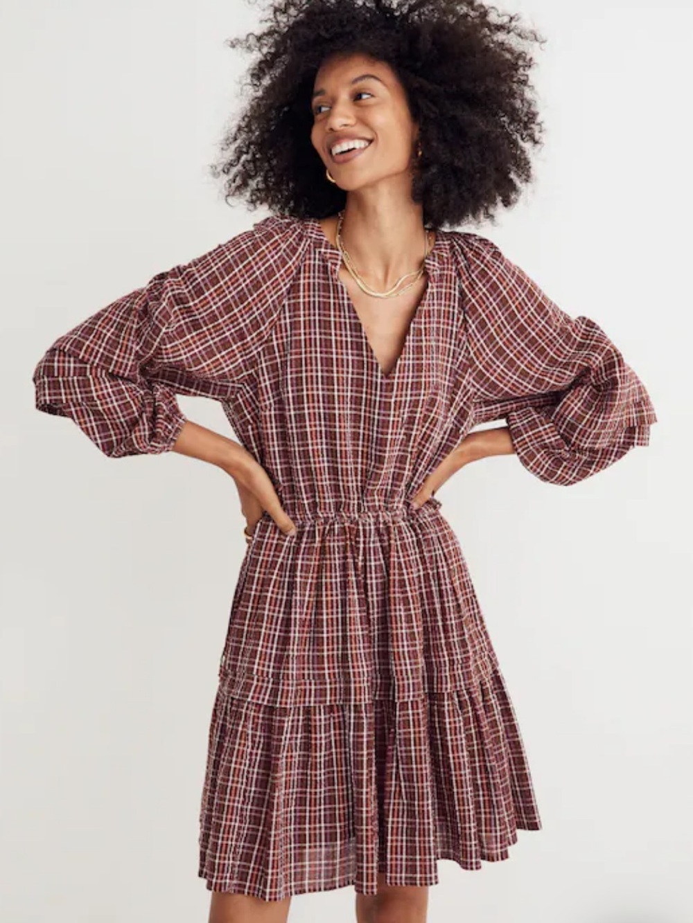 Madewell Seersucker Wrap Mini Dress Size XL